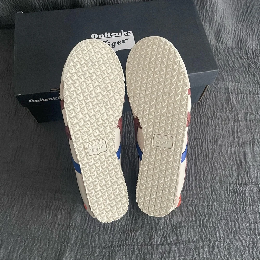 Onitsuka Tiger by Asics Cream Sneakers with Red & Blue Accents - Picture 7 of 7